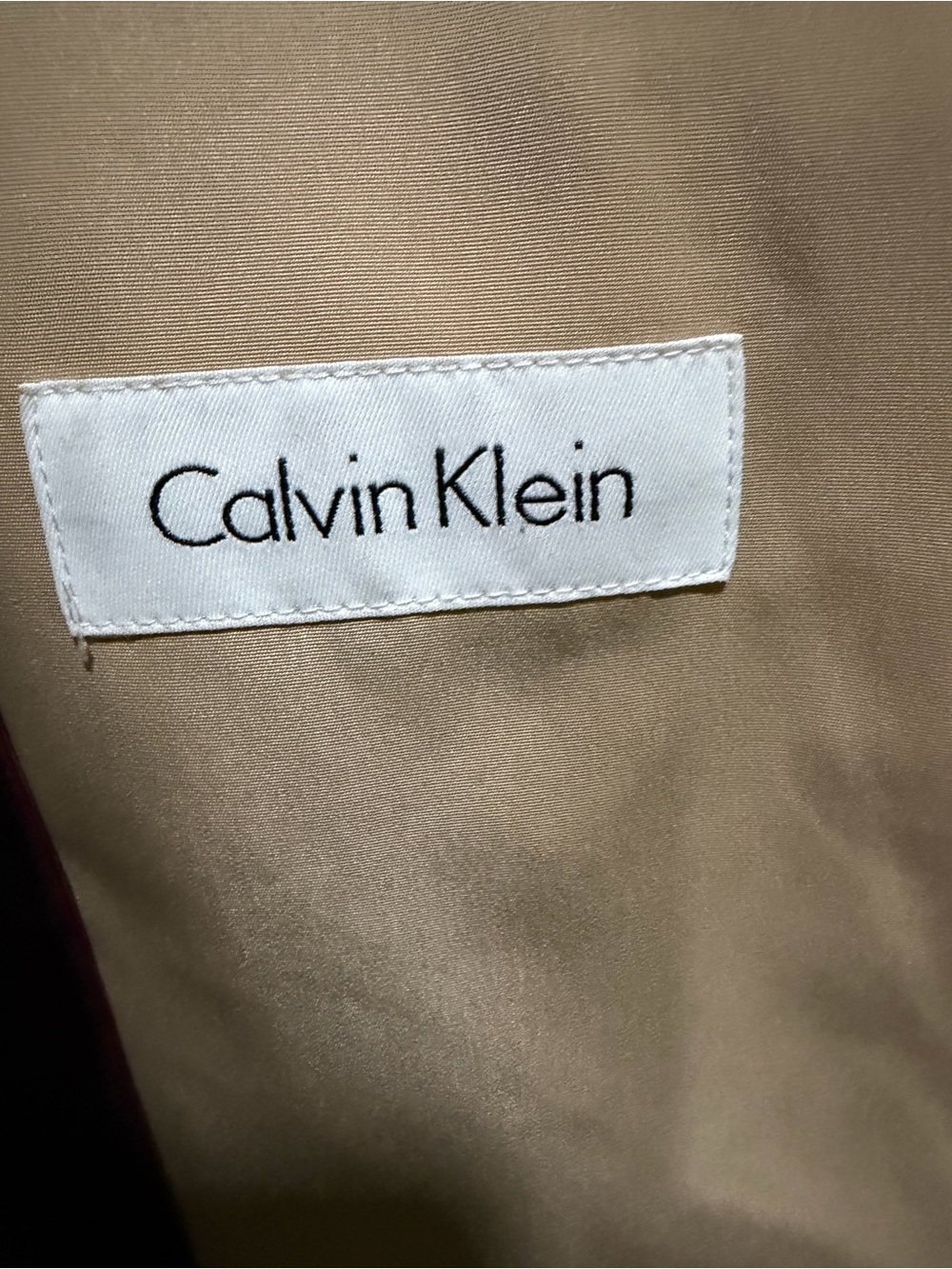 Calvin Klein Tan Double-Breasted Trench Coat - Picture 3 of 4